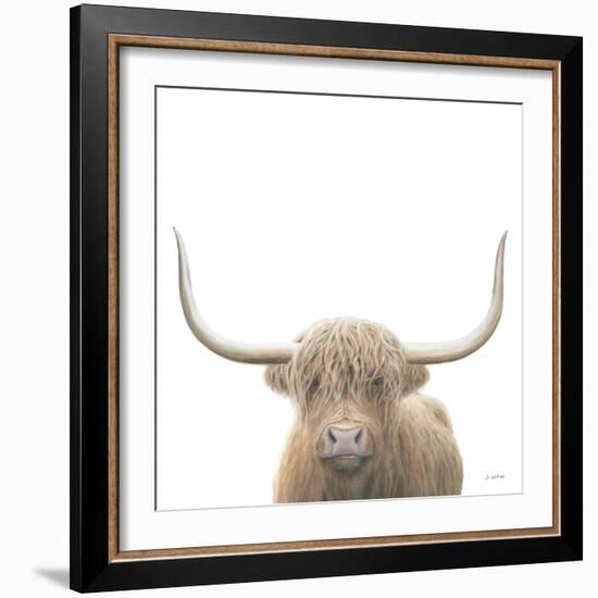 Highland Cow Sepia Sq-James Wiens-Framed Art Print