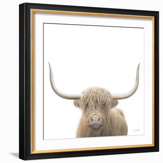 Highland Cow Sepia Sq-James Wiens-Framed Art Print