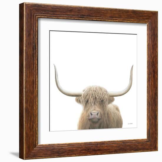 Highland Cow Sepia Sq-James Wiens-Framed Art Print