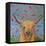 Highland Cow with Flowers-Karrie Evenson-Framed Stretched Canvas