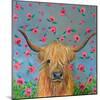 Highland Cow with Flowers-Karrie Evenson-Mounted Art Print