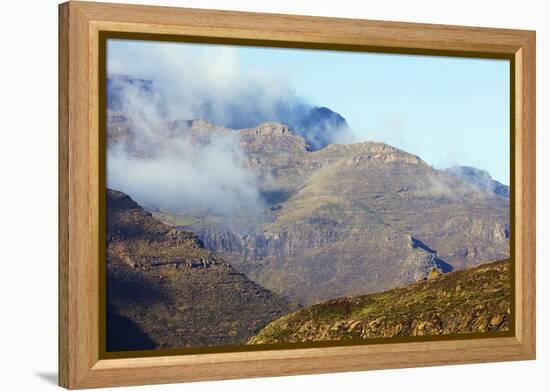 Highland scenery near Mahlasela Pass, Lesotho, Africa-Christian Kober-Framed Premier Image Canvas