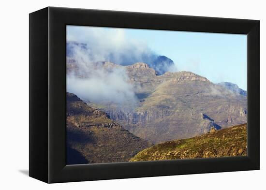 Highland scenery near Mahlasela Pass, Lesotho, Africa-Christian Kober-Framed Premier Image Canvas