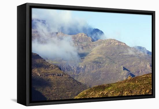 Highland scenery near Mahlasela Pass, Lesotho, Africa-Christian Kober-Framed Premier Image Canvas