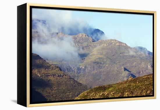 Highland scenery near Mahlasela Pass, Lesotho, Africa-Christian Kober-Framed Premier Image Canvas