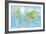 Highly Detailed Physical World Map with Labeling. Vector Illustration.-Bardocz Peter-Framed Art Print