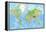 Highly Detailed Physical World Map with Labeling. Vector Illustration.-Bardocz Peter-Framed Stretched Canvas