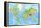 Highly Detailed Physical World Map with Labeling. Vector Illustration.-Bardocz Peter-Framed Stretched Canvas