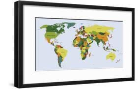 Highly Detailed Political World Map with Labeling. Vector Illustration.-Bardocz Peter-Framed Art Print