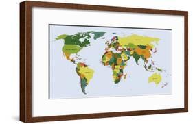 Highly Detailed Political World Map with Labeling. Vector Illustration.-Bardocz Peter-Framed Art Print