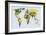 Highly Detailed Political World Map with Labeling. Vector Illustration.-Bardocz Peter-Framed Art Print