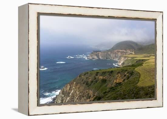 Highway 1 and Bixby Bridge Along the Pacific Coastline. California-Chuck Haney-Framed Premier Image Canvas