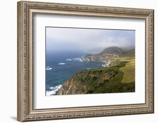 Highway 1 and Bixby Bridge Along the Pacific Coastline. California-Chuck Haney-Framed Photographic Print