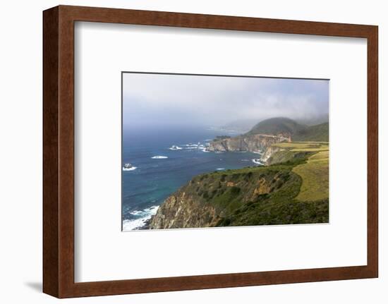 Highway 1 and Bixby Bridge Along the Pacific Coastline. California-Chuck Haney-Framed Photographic Print