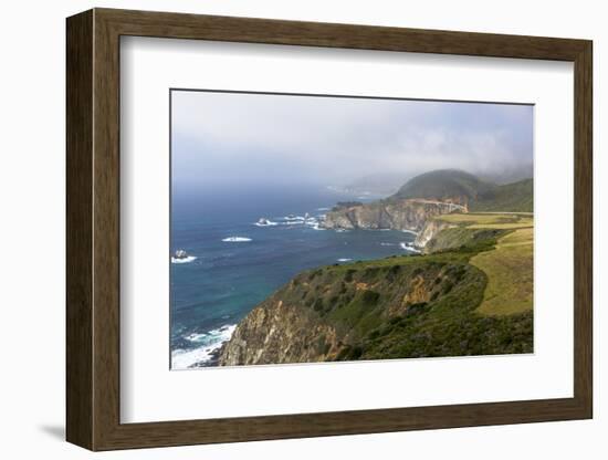 Highway 1 and Bixby Bridge Along the Pacific Coastline. California-Chuck Haney-Framed Photographic Print