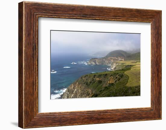 Highway 1 and Bixby Bridge Along the Pacific Coastline. California-Chuck Haney-Framed Photographic Print