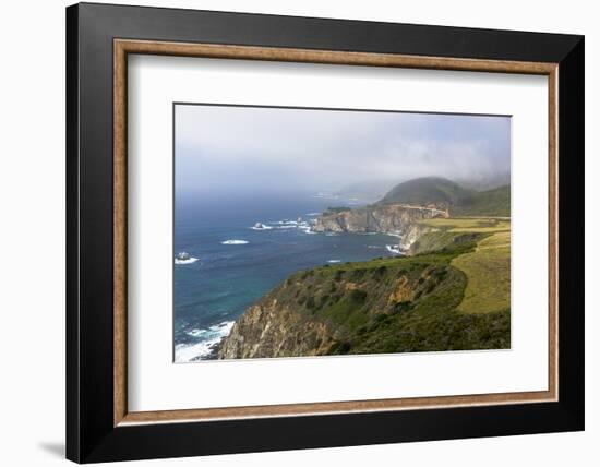 Highway 1 and Bixby Bridge Along the Pacific Coastline. California-Chuck Haney-Framed Photographic Print