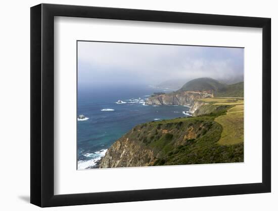 Highway 1 and Bixby Bridge Along the Pacific Coastline. California-Chuck Haney-Framed Photographic Print