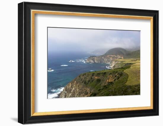 Highway 1 and Bixby Bridge Along the Pacific Coastline. California-Chuck Haney-Framed Photographic Print