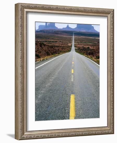 Highway 163 and Distant Buttes, Monument Valley Navajo Tribal Park, U.S.A.-Ruth Eastham-Framed Photographic Print