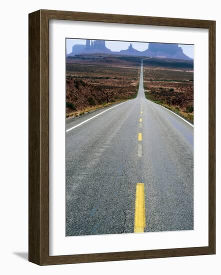 Highway 163 and Distant Buttes, Monument Valley Navajo Tribal Park, U.S.A.-Ruth Eastham-Framed Photographic Print