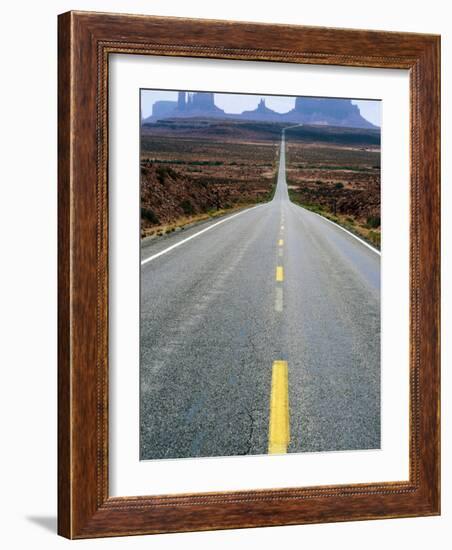 Highway 163 and Distant Buttes, Monument Valley Navajo Tribal Park, U.S.A.-Ruth Eastham-Framed Photographic Print