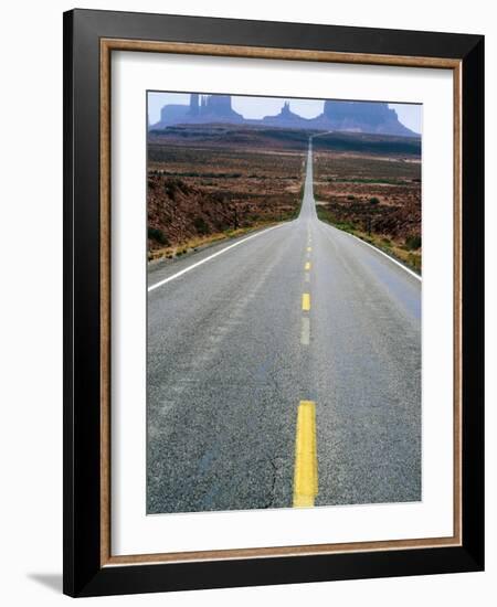 Highway 163 and Distant Buttes, Monument Valley Navajo Tribal Park, U.S.A.-Ruth Eastham-Framed Photographic Print
