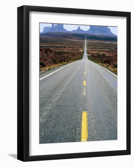 Highway 163 and Distant Buttes, Monument Valley Navajo Tribal Park, U.S.A.-Ruth Eastham-Framed Photographic Print