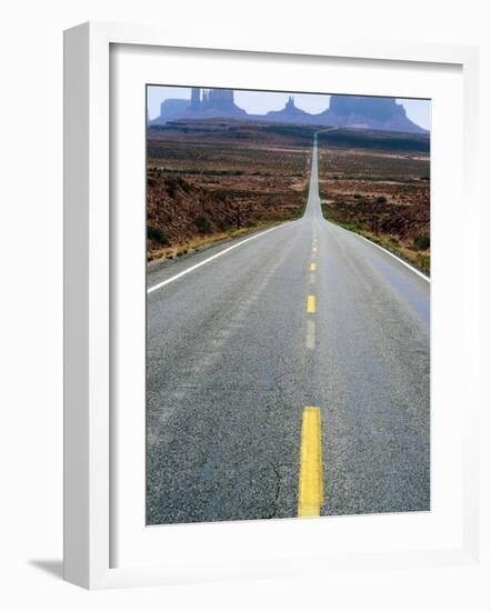 Highway 163 and Distant Buttes, Monument Valley Navajo Tribal Park, U.S.A.-Ruth Eastham-Framed Photographic Print