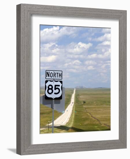 Highway 85 North Road Sign, South Dakota, USA-David R. Frazier-Framed Photographic Print