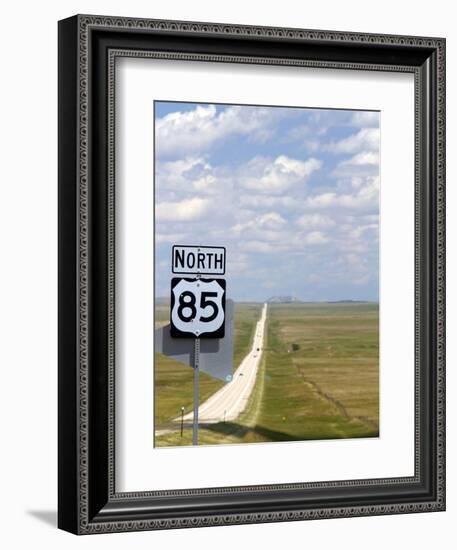 Highway 85 North Road Sign, South Dakota, USA-David R. Frazier-Framed Premium Photographic Print