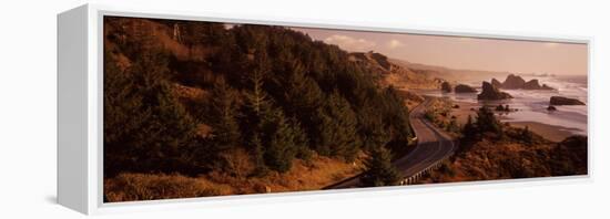 Highway Along a Coast, Highway 101, Pacific Coastline, Oregon, USA-null-Framed Premier Image Canvas