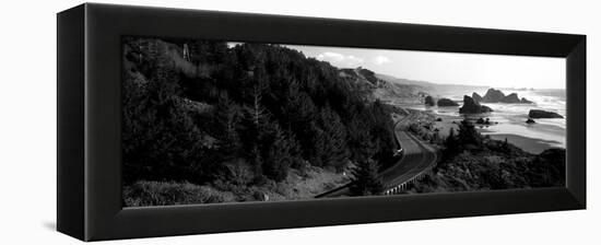 Highway Along a Coast, Highway 101, Pacific Coastline, Oregon, USA-null-Framed Premier Image Canvas