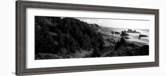 Highway Along a Coast, Highway 101, Pacific Coastline, Oregon, USA-null-Framed Photographic Print