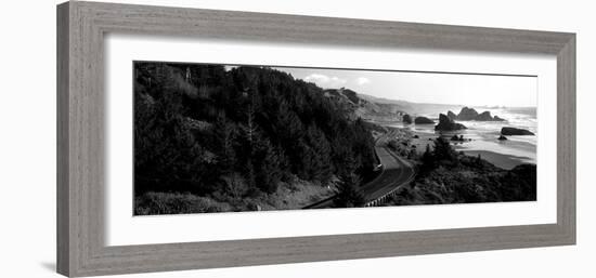 Highway Along a Coast, Highway 101, Pacific Coastline, Oregon, USA-null-Framed Photographic Print