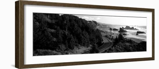 Highway Along a Coast, Highway 101, Pacific Coastline, Oregon, USA-null-Framed Photographic Print