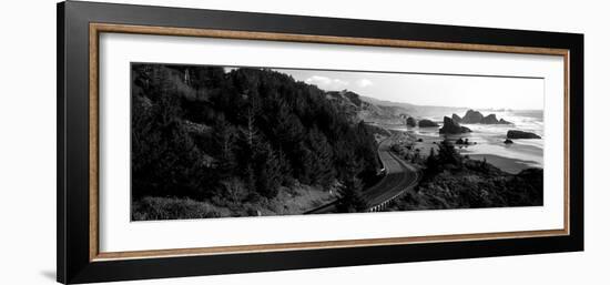 Highway Along a Coast, Highway 101, Pacific Coastline, Oregon, USA-null-Framed Photographic Print