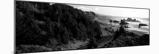 Highway Along a Coast, Highway 101, Pacific Coastline, Oregon, USA-null-Mounted Photographic Print