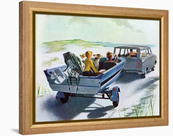 "Highway Boatride," July 14, 1962-George Hughes-Framed Premier Image Canvas