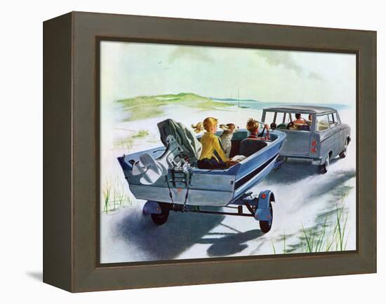 "Highway Boatride," July 14, 1962-George Hughes-Framed Premier Image Canvas