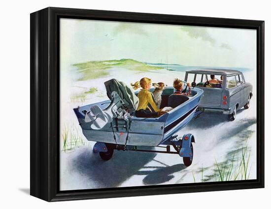 "Highway Boatride," July 14, 1962-George Hughes-Framed Premier Image Canvas