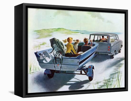 "Highway Boatride," July 14, 1962-George Hughes-Framed Premier Image Canvas