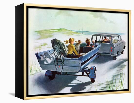 "Highway Boatride," July 14, 1962-George Hughes-Framed Premier Image Canvas