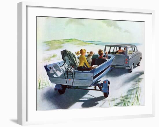 "Highway Boatride," July 14, 1962-George Hughes-Framed Giclee Print