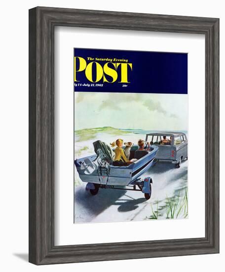 "Highway Boatride," Saturday Evening Post Cover, July 14, 1962-George Hughes-Framed Giclee Print