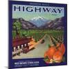 Highway Brand - Ontario, California - Citrus Crate Label-Lantern Press-Mounted Art Print
