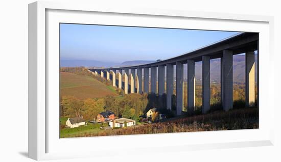 Highway Bridge of Highway A1 near Fell, Moselle Valley, Rhineland-Palatinate, Germany, Europe-Hans-Peter Merten-Framed Photographic Print
