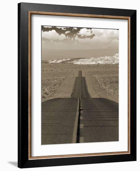 Highway Cutting Through a Desert-null-Framed Photographic Print