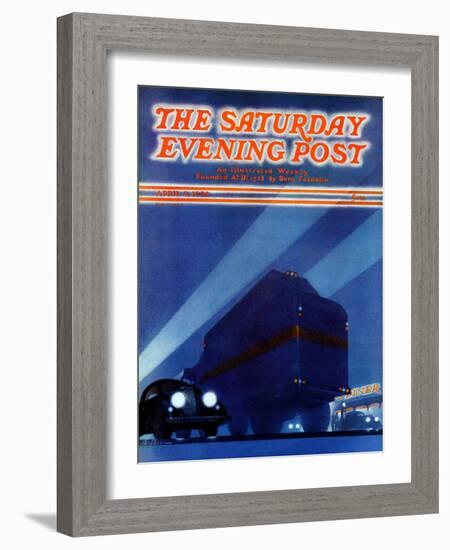 "Highway Diner," Saturday Evening Post Cover, April 9, 1938-Ski Weld-Framed Giclee Print