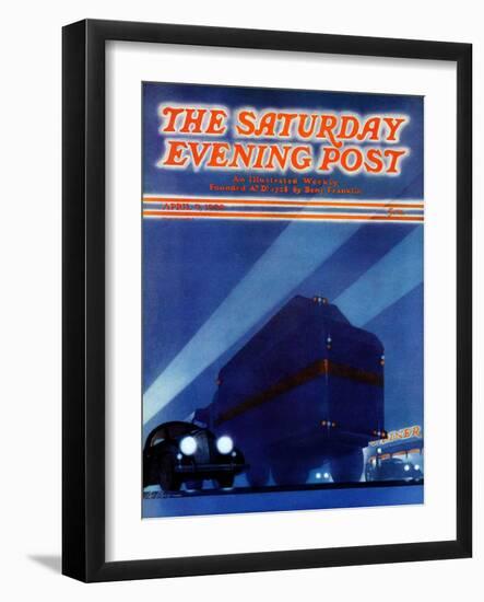 "Highway Diner," Saturday Evening Post Cover, April 9, 1938-Ski Weld-Framed Giclee Print